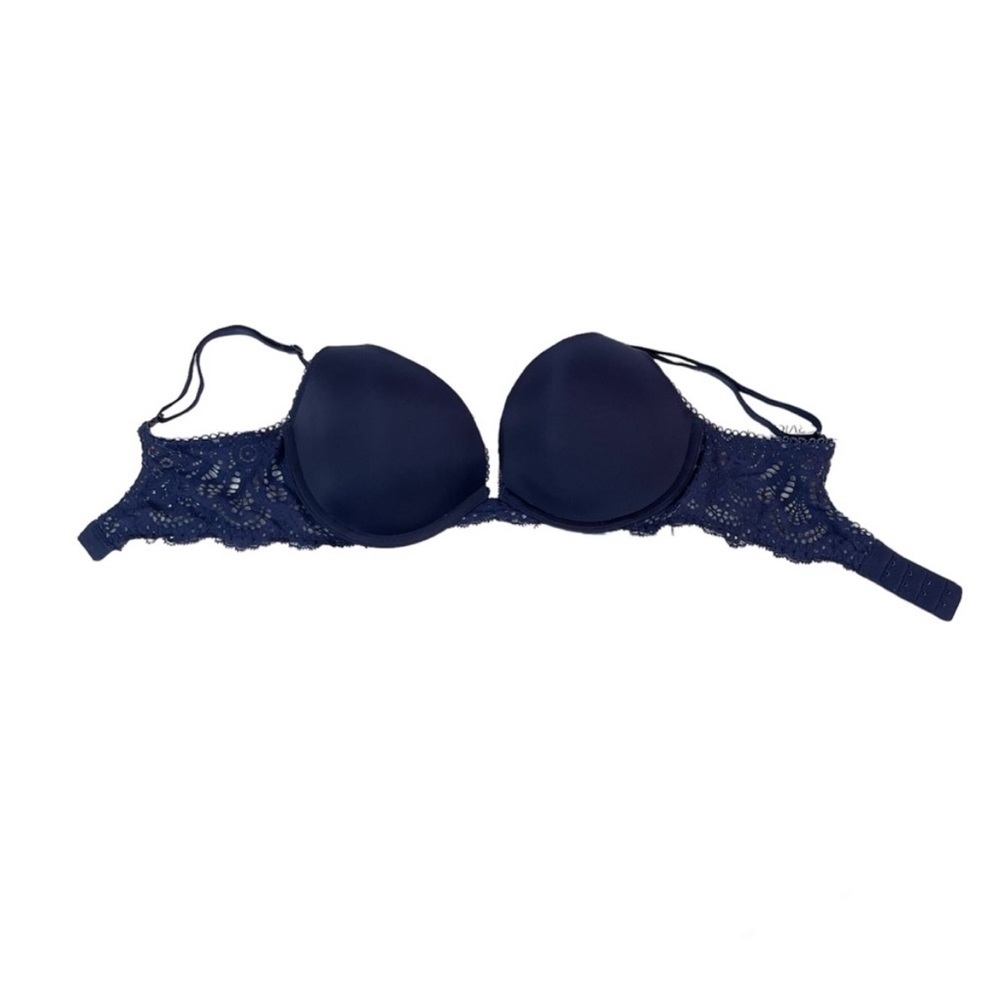 Victoria’s Secret dream angels push up bra navy blue lace womens size 32D